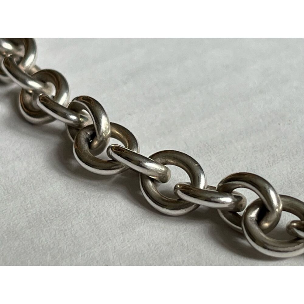 Tiffany & Co Return To Tiffany Oval Tag Choker Necklace- 925 Silver - 15.5" - Picture 4 of 16